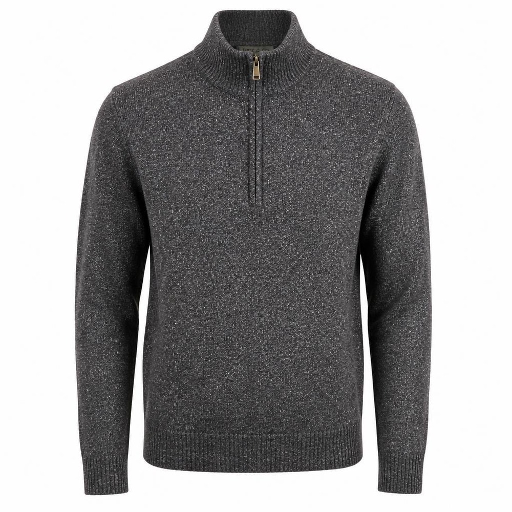 FRYE AND CO 1/4 Zip Sweater Mens M Gray Donegal Speckled Western Equestrian Wool